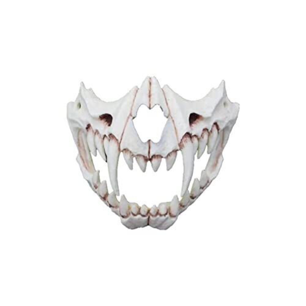 7073 Animal Skull Half Mask - Japanese Oni Halloween Face Mask for Cosplay